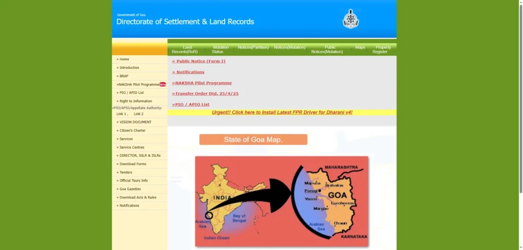 Goa Land Records